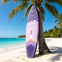Planche de paddle gonflable lilas 335x84x15cm, largeur 33 pouces, kit de pont rayé DWF Drop Stitch, usine OEM CE BSCI Septembre