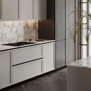 Servicios de Diseño 3D para Villas: Muebles de Cocina Modernos de Lujo en <span class=keywords><strong>Blanco</strong></span> y Gris Brillante, Planos para Villas y Resorts - Product Image 1