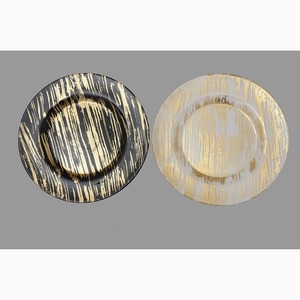 Platos circulares transparentes de color dorado con lámina de oro, creativos y de alta gama, para banquetes occidentales personalizados en Europa y América, para ocasiones formales. - Product Image 3