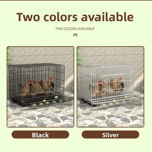 Ekstra Büyük Katlanabilir Demir Çerçeveli Paslanmaz Çelik Metal Plastik Tepsili Ev Tipi Tavuk Kafesi Kümes Hayvanları Köpek Kafesi Balkon Dış Mekan - Product Image 2