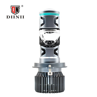 Y70--H4 Mini projecteur LED H4 super lumineux en aluminium 110W 11000LM, lentille de phare, étanche IP65, ampoule bi-LED pour moto