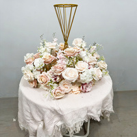 Arche florale artificielle rose poudré et blanche, arrangement de fleurs en soie pour toile de fond de cérémonie de mariage, banquet, décoration de scène, ornement