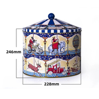 Boîtes cadeaux vides personnalisées de luxe, boîte à musique en étain, boîte ronde en métal de Noël pour cadeaux, bonbons, biscuits