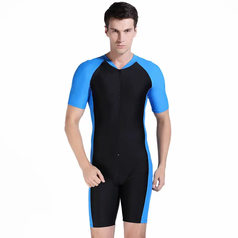 Gümrük Logo tasarımı Oem Wetsuit erkekler en kaliteli 2022 yüzme neopren Wetsuit erkekler kısa kollu dalgıç giysisi