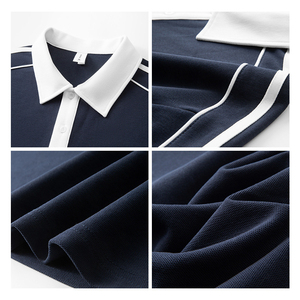 Venta al por mayor peso pesado de algodón poliéster empresa uniforme bordado Golf Polo camisa hombro caído 240gsm manga corta Polo camiseta - Product Image 3