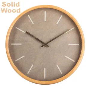 Iving-reloj silencioso de madera de pino para decoración de pared, reloj silencioso para habitación