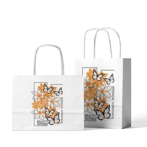 ZJPACK Custom <b>Biodegradable</b> Recyclable Kraft Paper Bag with Silk Screen Printed Twist Paper Handles High Quality <b>Packaging</b> Bags - Product Image 2