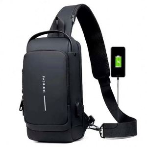 Wholesale Cheap Waterproof <b>Anti</b> <b>Theft</b> Chest <b>Bag</b> Usb Crossbody Sling <b>Bags</b> for Men Single Shoulder With USB Charger J0092 - Product Image 5