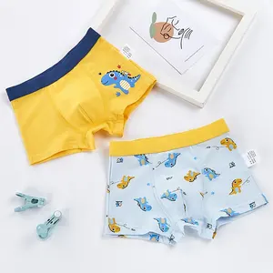 Celana pendek boxer 100% katun laki-laki pakaian dalam motif kartun untuk anak-anak OEKO-TEX sertifikasi katun organik tersedia boxer anak laki-laki