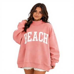 Loose Fit Casual Oversized Women's Mock Neck Anti-Wrinkle <b>Winter</b> <b>Top</b> Modern Street Wear Pullover Sweatshirt In OEM/ODM Service - Product Image 1