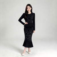Ensemble jupe sirène et haut peplum taille unique pour femme, élégant pour le bureau, collection automne, ensemble plissé deux pièces pour femme, fabriqué en usine depuis 20 ans