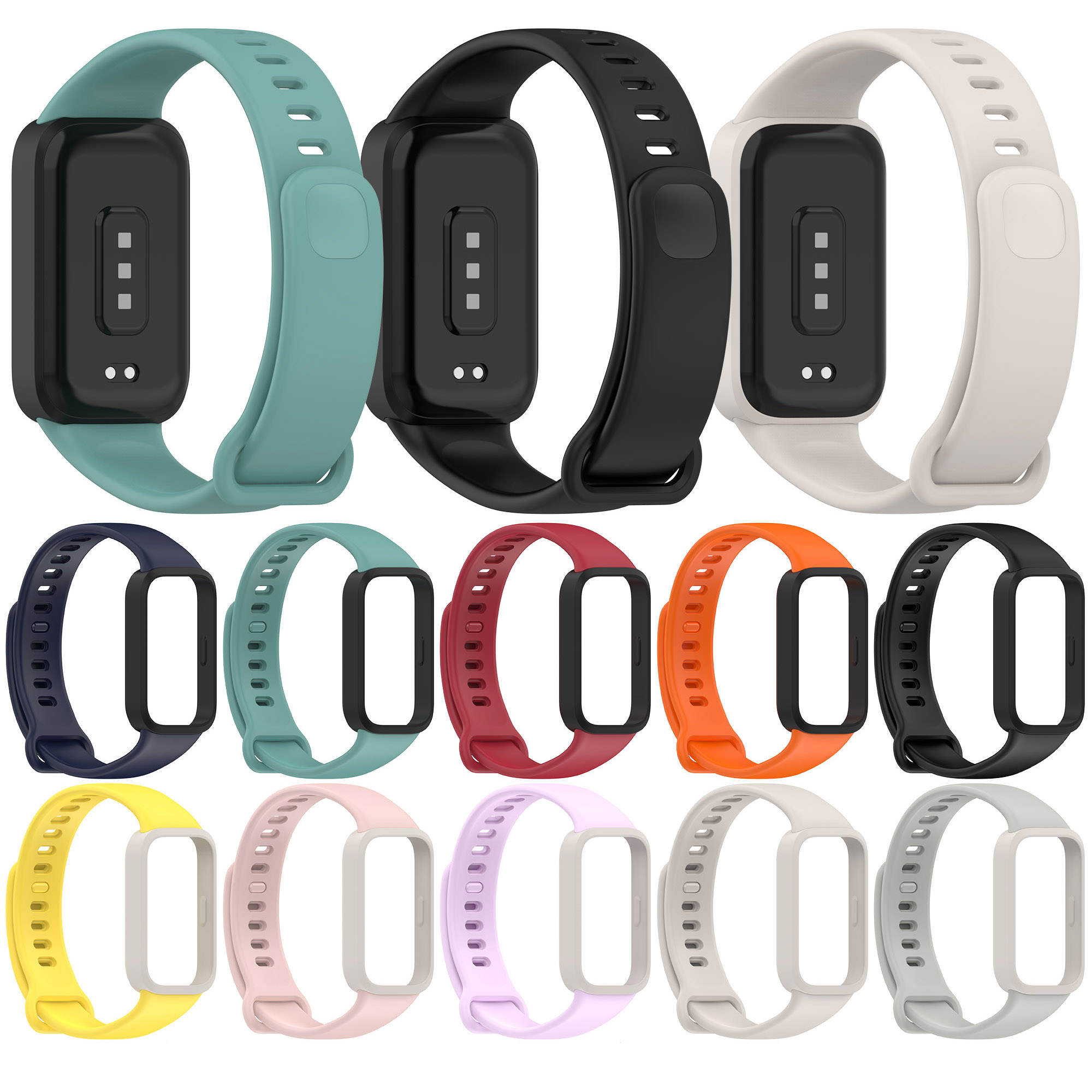 Tschick Новый Официальный силиконовый ремешок для Xiaomi Mi Band 9 Active Redmi Band 3 Браслет Смарт-часы ремешок для Mi Band9 Active