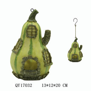 <span class=keywords><strong>Cage</strong></span> à oiseaux vintage en résine, art populaire, peinte à la main, modèle de décoration de jardin d'extérieur, accessoires de fée, nichoir suspendu - Product Image 2