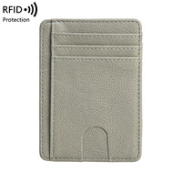 Tarjetero Personalizado con Bloqueo RFID, Cartera Delgada Minimalista de Cuero para Hombre y Mujer, Monedero, Porta Tarjetas, Bolsa para Tarjetas de Crédito