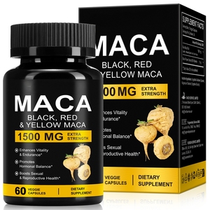 Zwarte Maca Wortel Capsules voor Mannelijke Vitaliteit en Energie Kruidensupplement OEM Private Label - Product Image 4