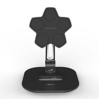Support magnétique rotatif à 360° pour tablette PC, téléphone, support de bureau en alliage d'aluminium, aimant puissant, visionnement ergonomique, portable