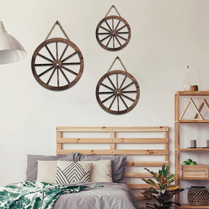 KingWin Wooden Wall Hanging Horse <b>Wheel</b> Decor Circular Retro Style For Bedroom Living Room Home Decor - Product Image 1