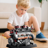 Miniatura del Tanque Alemán King Tiger, Kit de Ensamblaje de Motor, Modelo de Motor en Miniatura, Juego de Bloques de Construcción Mecánicos