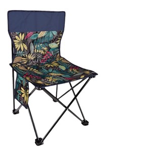 Folding Chair Iron <b>Frame</b> Portable Outdoor Beach Camping Fishing Travel Use Pattern Fabric Seat - Product Image 1