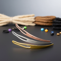 2 Pcs/Sachet Aiguilles Courbées en Acier Inoxydable pour Dreadlocks, Sisterlocks et Confection de Perruques