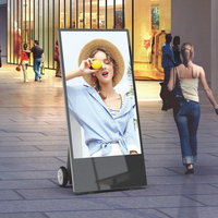 Affiche mobile à haute luminosité de 43 pouces Kiosque publicitaire de signalisation numérique Lecteur multimédia LCD alimenté par batterie pour l'animation commerciale