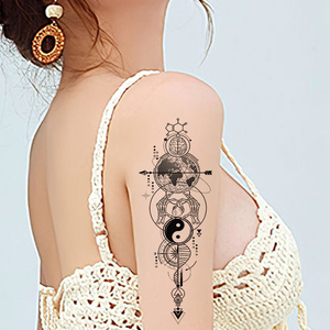 Tatuaggio temporaneo personalizzato simbolo impermeabile Totem animale teschio 3D piccolo mezzo braccio del tatuaggio adesivi - Product Image 2