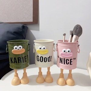 Creative Quirky Metal Pen Holder Round Desktop Storage <b>Box</b> For Students Office Girls <b>Large</b> Capacity Cute Design - Product Image 1