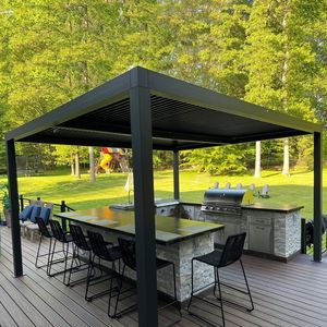 <span class=keywords><strong>Pabellón</strong></span> Bioclimático Moderno para Jardín, Ecológico, de Alta Gama, con Recubrimiento de Polvo de Aluminio, Resistente al Viento y a la Lluvia - Product Image 6