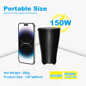 150W 12V 220V QC3.0 PD3.0Usb充電ポートカップホルダーカーパワーインバーター、ラップトップコンピューター用シガレットライターソケット付き - Product Image 4