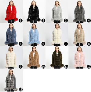 <span class=keywords><strong>Cardigan</strong></span> in Lana Lavorato a Maglia con Bordo in Vera <span class=keywords><strong>Pelliccia</strong></span> di Volpe e Coulisse in Vita, Ultima Moda Invernale Janefur - Product Image 5