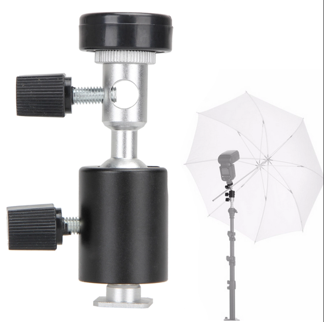High Quality Swivel Flash Hot Shoe Umbrella Holder Light Flash Bracket C Stand Mount Adapter for Studio Light Type C/D