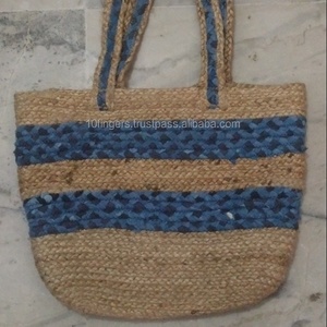 10F Jute Recycled Fabric Eco-friendly Handmade Braided Storage Baskets Natural Color Folded <b>Polybag</b> 100pcs Haryana - Product Image 1