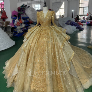 ชุดราตรีงาน Quinceanera รุ่น Xs232 สีทอง ประดับเลื่อม ลูกปัด และลูกไม้ สำหรับงานเลี้ยงตอนเย็น หรือสำหรับคุณแม่เจ้าสาว - Product Image 2