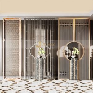 LL66 Customized Interior Stainless Steel Waterproof <b>Screens</b> & Room Dividers with Translucent Movable Living Room Partition - Product Image 5