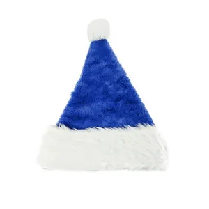 2024 Weihnachten Hot Sale Blue Classic Weihnachts mütze Weihnachten Plüsch Weihnachts mütze Kind Erwachsene Weihnachts dekoration