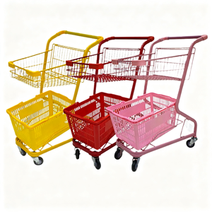 Supermarket Shopping Trolley 340L Large Wire <b>Basket</b> Heavy Duty Silent Wheel Retail Warehouse Cart Rolling Use Use Set Kit - Product Image 1