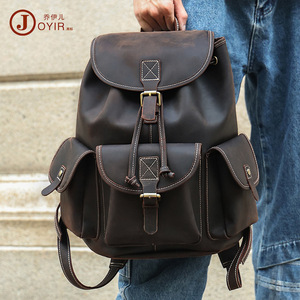 Mochila Retro de Cuero Crazy Horse Unisex 20-35L, Bolsa de Viaje Estilo Británico - Product Image 2