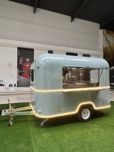 Camion de restauration mobile commercial de 16 pieds, bleu, style Airstream, pour hamburgers et pizzas, avec équipement de cuisine <span class=keywords><strong>complet</strong></span> sur roues, en vente en UE - Product Image 2