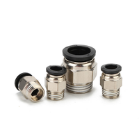 Raccord pneumatique en laiton et plastique série PC, pour tuyau de 12mm, 10mm, 8mm, 6mm, 4mm, filetage mâle 1/8" - 1/2", connecteur rapide pour tuyau d'air