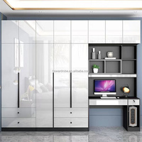 Nouvelle conception de meubles de chambre à coucher en bois de style européen, sur mesure, armoire moderne avec coiffeuse et placard