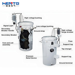 סין Mv & שנאי הספק 15kva 50kva 200kva 200kva עמיד למים d11 חד פאזי מתח גבוה מוט מותקן למכירה - Product Image 5