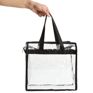 Custom Cosmetic Portable Handbag Concerts Sporting Events Work School Gym Logo Waterproof Pvc <strong>Tote</strong> <strong>Bag</strong> Shopping <strong>Bag</strong> With <strong>Zip</strong> - Product Image 4