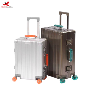 Wholesale All Aluminum Luggage Set Carry on <b>Suitcase</b> 28 Inch Large Capacity Trolley case with TSA Code Lock RTS Bulk Mixed Order - Product Image 1