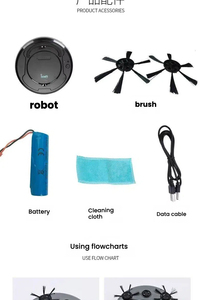 Aspirateur robot <span class=keywords><strong>automatique</strong></span> 3-en-1, balayeuse et serpillière pour le nettoyage des sols en bois dur, des <span class=keywords><strong>carreaux</strong></span> et des tapis, appareil électroménager intelligent - Product Image 4