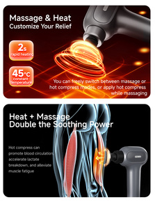 Yolanda nueva pistola de Fascia de compresa caliente de 3 niveles pistola de masaje de calor de tejido profundo inalámbrica con pantalla Lcd Control táctil - Product Image 4