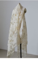 Tela Jacquard Vintage al por Mayor con Efecto Desgastado, Tela de Malla Transparente, Tela de Organza con Textura Desgastada para Vestidos de Diseñador y Proyectos DIY