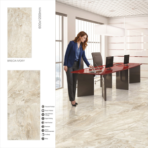 Brecia Silver Marble Look Porcelain Tiles 600x1200mm Anti Slip Glazed Floor Wall For Projects - Product Image 2