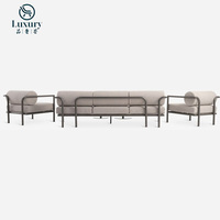 Ensemble de canapés d'extérieur modernes en aluminium de luxe pour hôtel et cour, imperméable et antirouille
