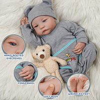 Poupée Reborn Sunnyfan 45CM réaliste en vinyle souple pour bébé, jouet cadeau transfrontalier, fournie directement par le fabricant