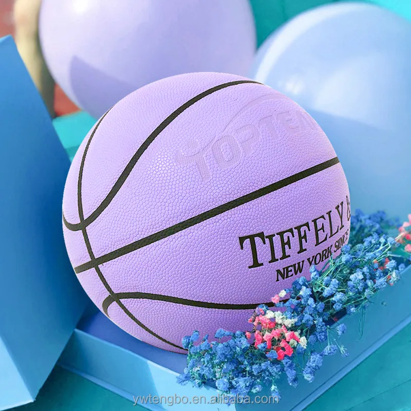 Kunden spezifisches Logo Basketball Großhandel rosa lila Mädchen Spiel 7 # Körbe de Basketball Frau